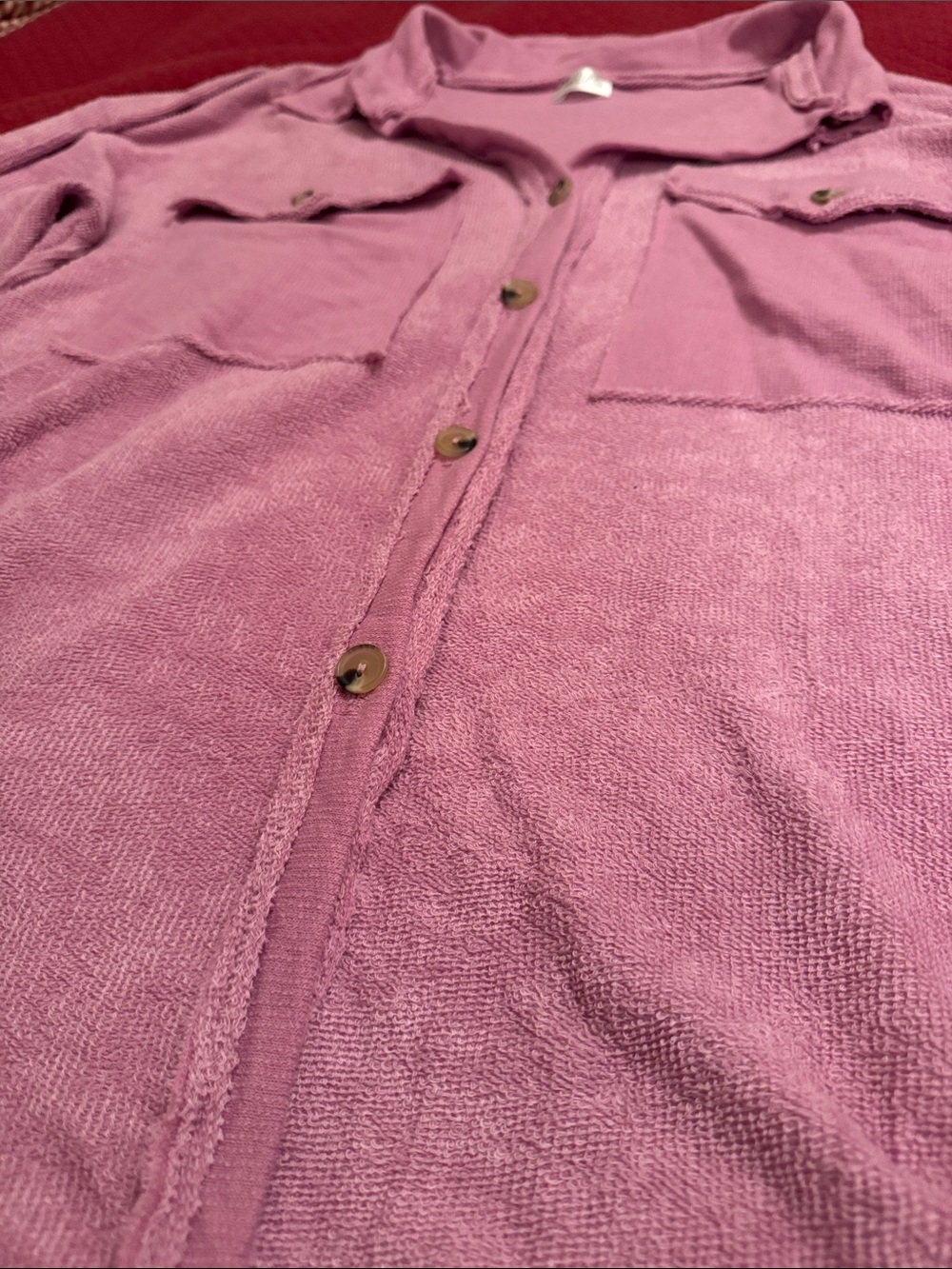 Pink Button-Up Shacket - Picture 3 of 6